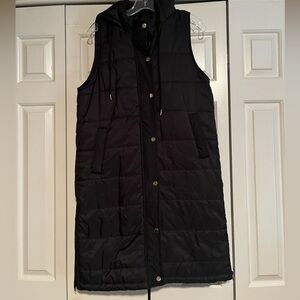 Long Black Puffer Vest🖤